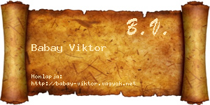 Babay Viktor névjegykártya