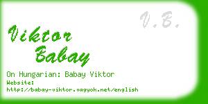 viktor babay business card